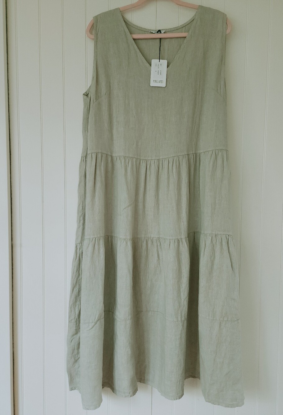Tiered Linen Midi Dress~1X